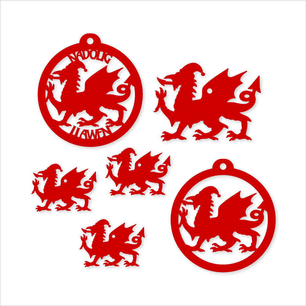 Red Welsh Dragon Baubles 🐲